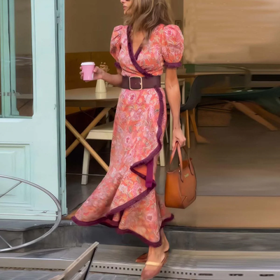Zara | Elegant Short Sleeve Maxi Dress