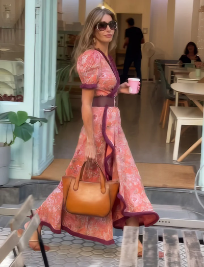 Zara | Elegant Short Sleeve Maxi Dress