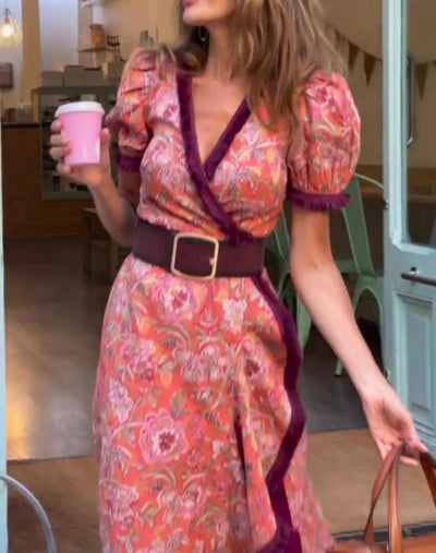 Zara | Elegant Short Sleeve Maxi Dress