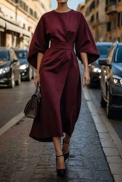 Sofia | Elegant dress with puff sleeves